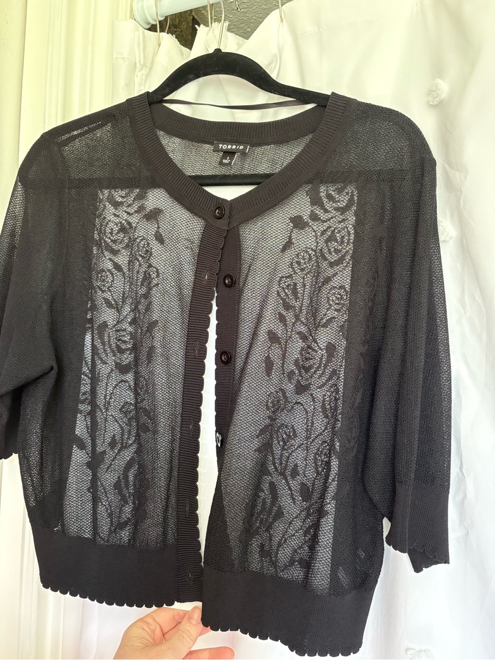 torrid Black V‑Neck Knit Cardigan with Button Front